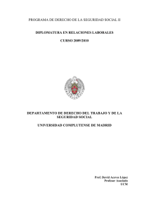 Programa Seguridad Social II - Universidad Complutense de Madrid