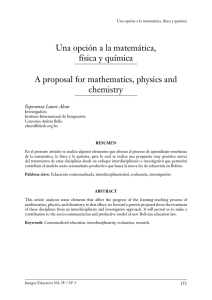 Una opción a la matemática, física y química