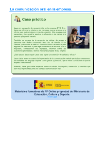 La comunicación oral en la empresa. Caso práctico