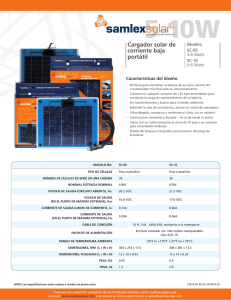 Cargador solar de corriente baja portátil