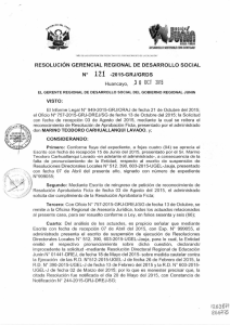 resolución gerencial regional de desarrollo social n° 121 -2015