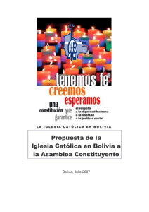 Propuesta de la Iglesia Católica en Bolivia a la Asamblea