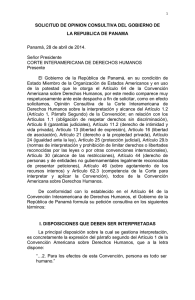 SOLICITUD DE OPINION CONSULTIVA DEL GOBIERNO DE LA