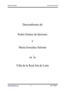 Descendientes de Pedro Gómez de Quixano y Maria González