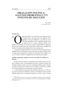 OBLIGACIÓN POLÍTICA: ALGUNOS PROBLEMAS Y UN INTENTO