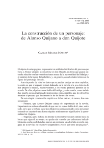 La construcción de un personaje: de Alonso Quijano a don Quijote