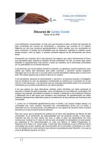 Discurso Carlos Conde - Universidad Politécnica de Madrid