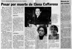 Pesar por muerte de Elena Caffarena