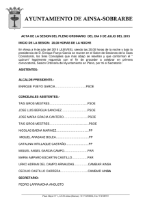 acta de la sesion del pleno ordinario del dia 9 de julio del 2015