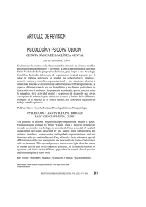 ARTICULO DE REVISION PSICOLOGÍA Y PSICOPATOLOGIA