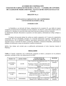 BOLETIN VI RANITIDINA 300 mg - Colegio de Farmaceuticos de La