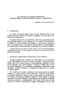 El Análisis de Textos Infantiles. Aportaciones Teórico - e