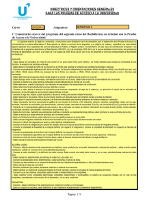 Directrices - EMESTRADA, exámenes de selectividad de Andalucía