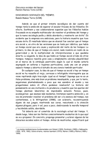 Discursos Sociales del Tiempo. Ramón Ramos Torre