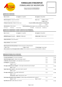 formulari d`inscripció formulario de inscripción