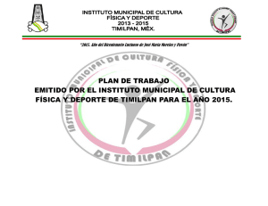 plan de trabajo emitido por el instituto municipal de cultura