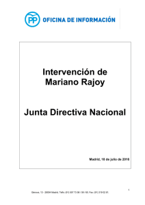Intervención de Mariano Rajoy Junta Directiva Nacional