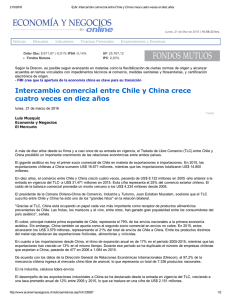 Intercambio comercial entre Chile y China crece cuatro veces en