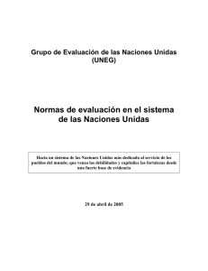 Normas de evaluación en el sistema de las Naciones Unidas