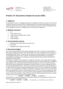 Práctica 10- Escenarios simples de acceso ADSL