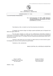 COMUNICACIÓN “B” - del Banco Central de la República Argentina