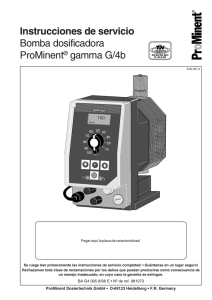 Instrucciones de servicio Bomba dosificadora ProMinent® gamma G