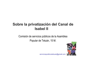 Sobre la privatización del Canal de Isabel II