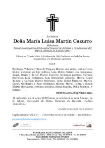 Doña María Luisa Martín Cazurro - Funeraria Santa Teresa. Asturias