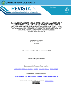 El comportamiento de las categorías gramaticales y la precisión