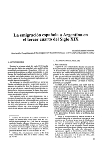 La Emigración Española a Argentina en el Tercer Cuarto del Siglo XIX