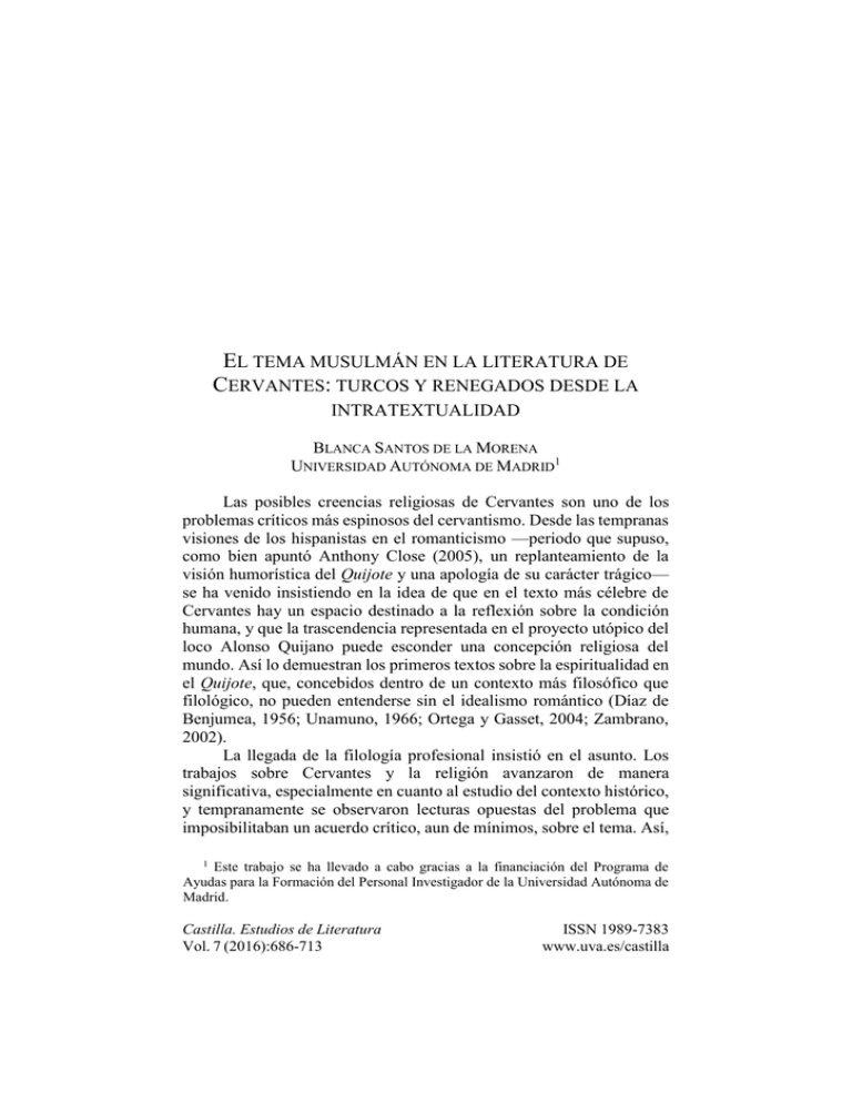 EL TEMA MUSULM N EN LA LITERATURA DE CERVANTES