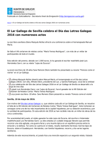 El Lar Gallego de Sevilla celebra el Día das Letras Galegas 2016