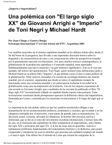 Una polémica con "El largo siglo XX" de Giovanni Arrighi e "Imperio