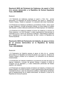 Resolució 90/IX del Parlament de Catalunya, de suport a l`inici d`un
