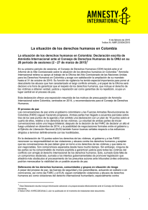 La situación de los derechos humanos en Colombia