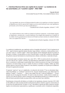 “... mientras Buenos Aires sea capital de la nación”. La residencia