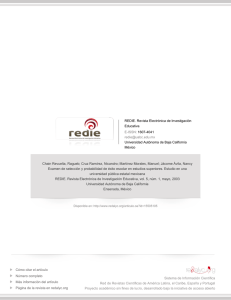 Redalyc.Examen de selecci&oacute;n y probabilidad de &eacute;xito escolar en