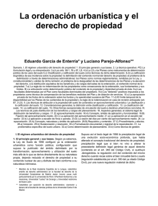 La ordenación urbanística y el derecho de propiedad