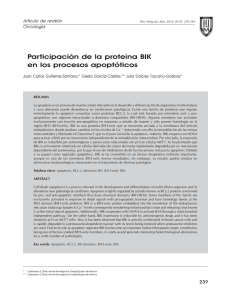 Participación de la proteína BIK en los procesos