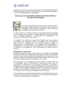 Voces que nos recuerdan algunos retos del milenio y del a&ntilde;o que