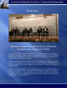 Honduras asume Presidencia de la Conferencia Regional sobre