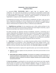 PROMOCIÓN: “COPA TOYOTATHÓN 2016” Reglamento Oficial La