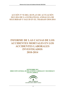 Informe de las Causas de los Accidentes Mortales en los Accidentes