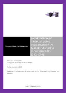 CR00109B Trabajar como programador en Madrid