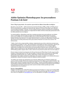 Adobe Optimiza Photoshop para los procesadores Pentium 4 de Intel