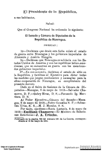 Decreto - Se declara el estado de guerra entre Nicaragua y los
