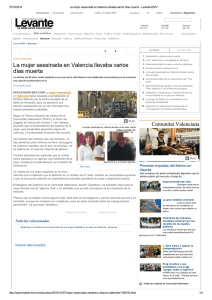 La mujer asesinada en Valencia llevaba varios días muerta