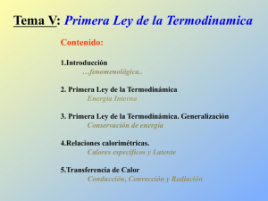 Tema V: Primera Ley de la Termodinamica