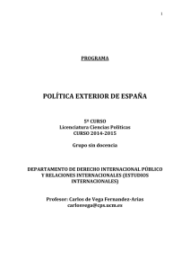 política exterior de españa - Universidad Complutense de Madrid