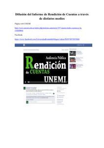 Difusión del Informe de Rendición de Cuentas a través de distintos